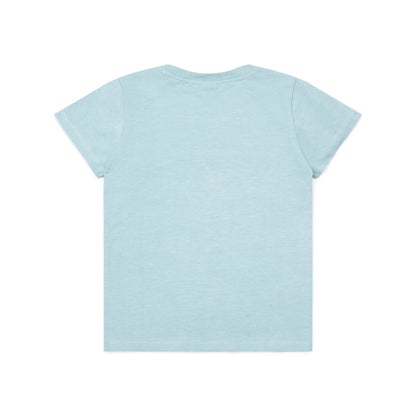 女童浅蓝色印花棉T恤