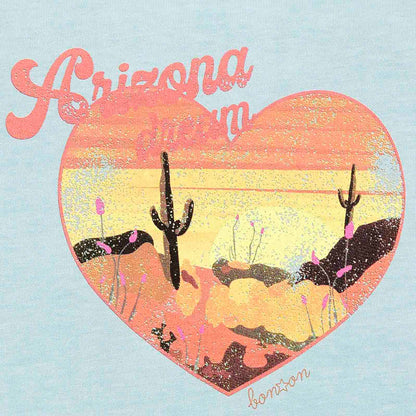 女童浅蓝色印花棉T恤