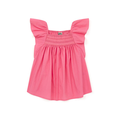 女童亮粉色棉上衣