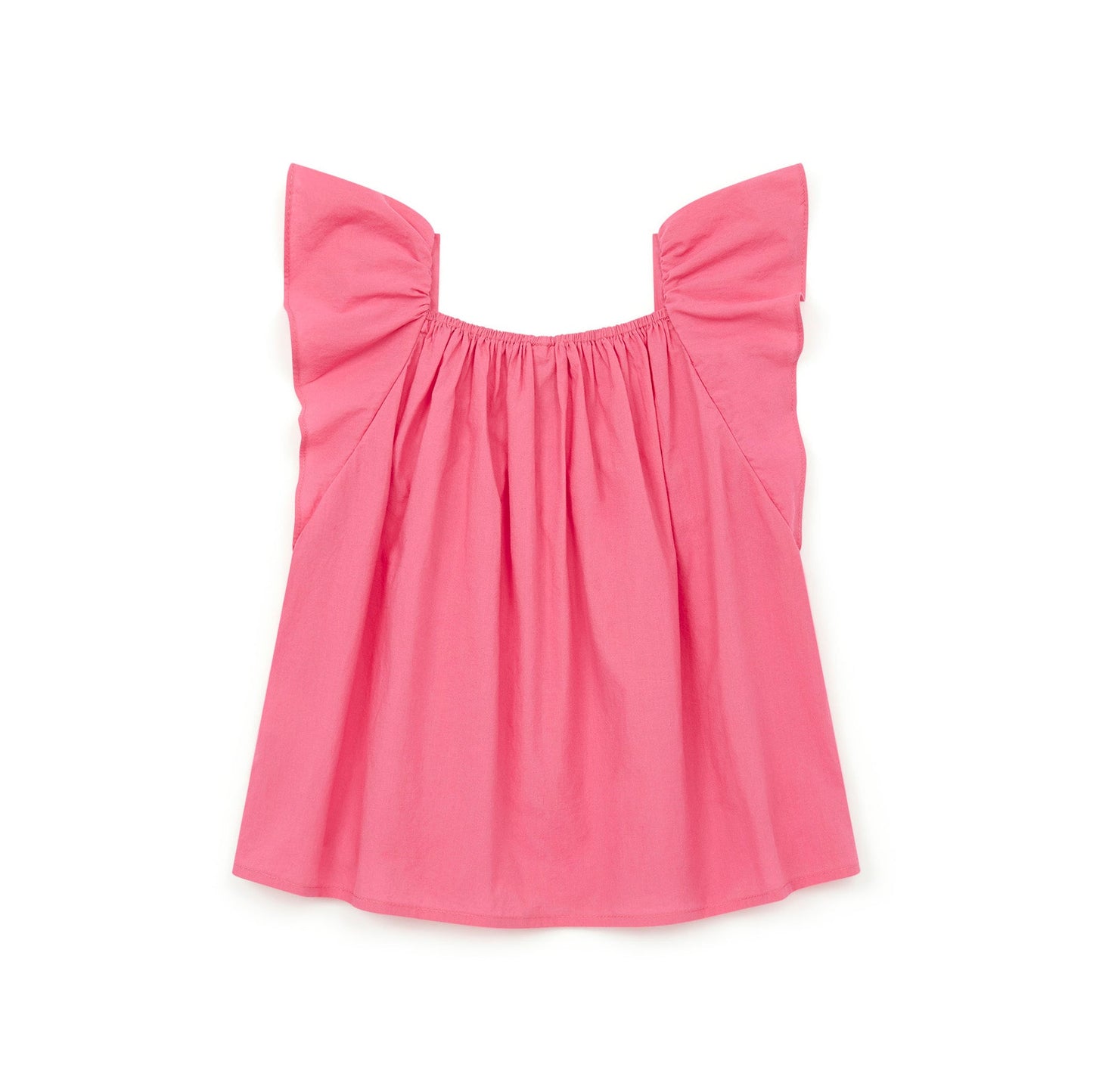 女童亮粉色棉上衣