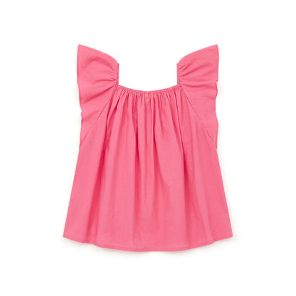 女童亮粉色棉上衣