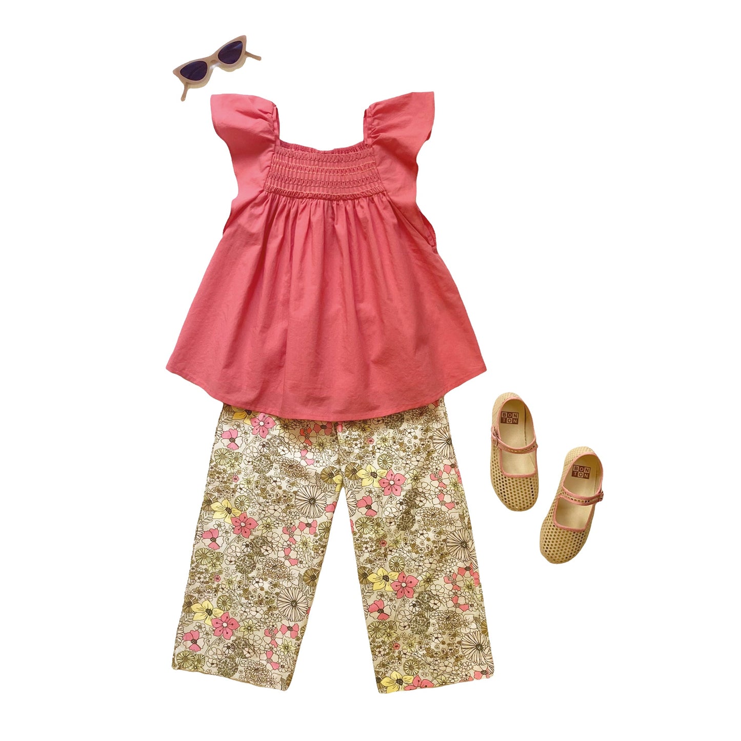 女童亮粉色棉上衣