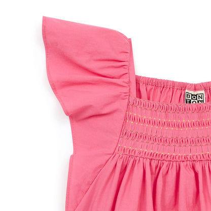 女童亮粉色棉上衣