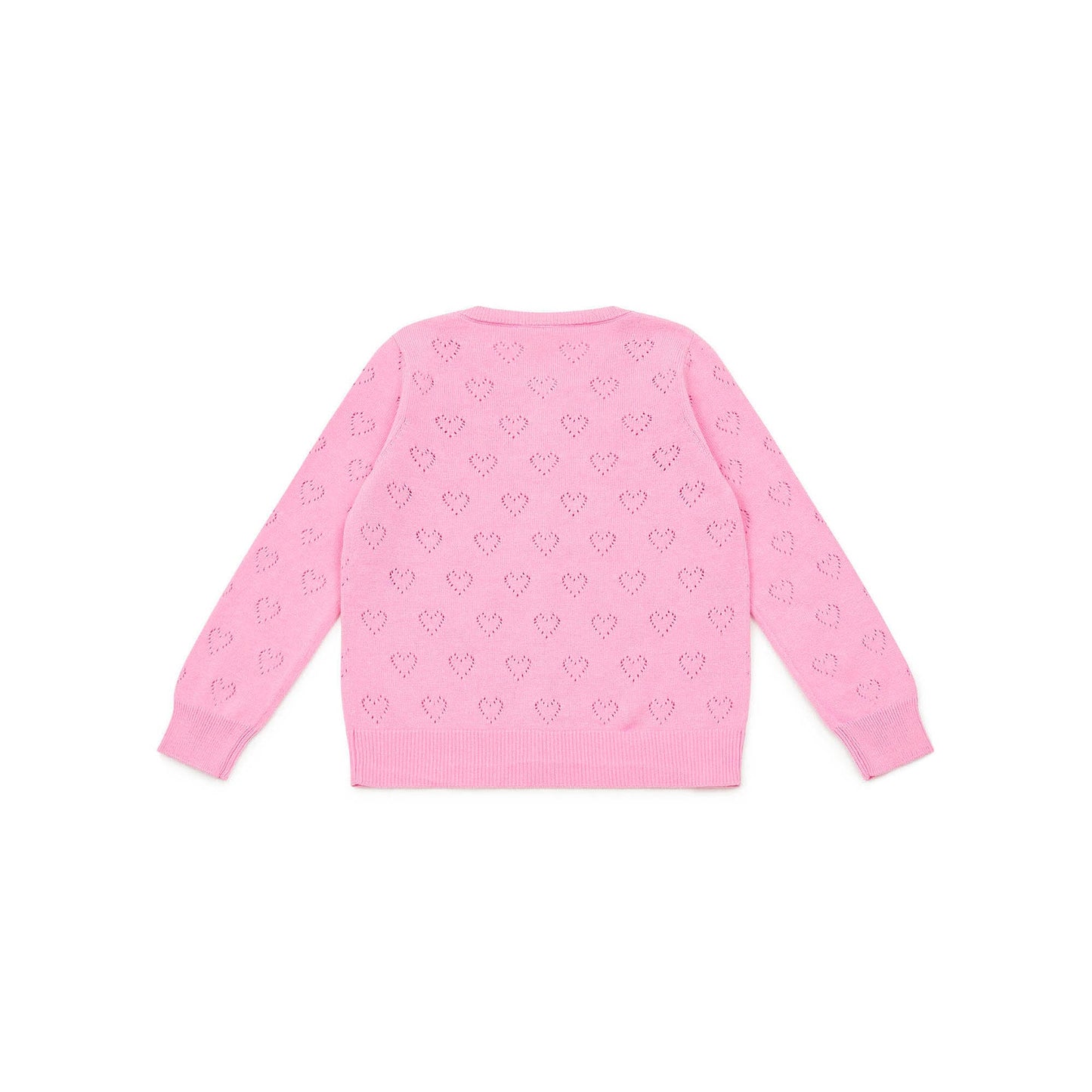 女童亮粉色棉开衫