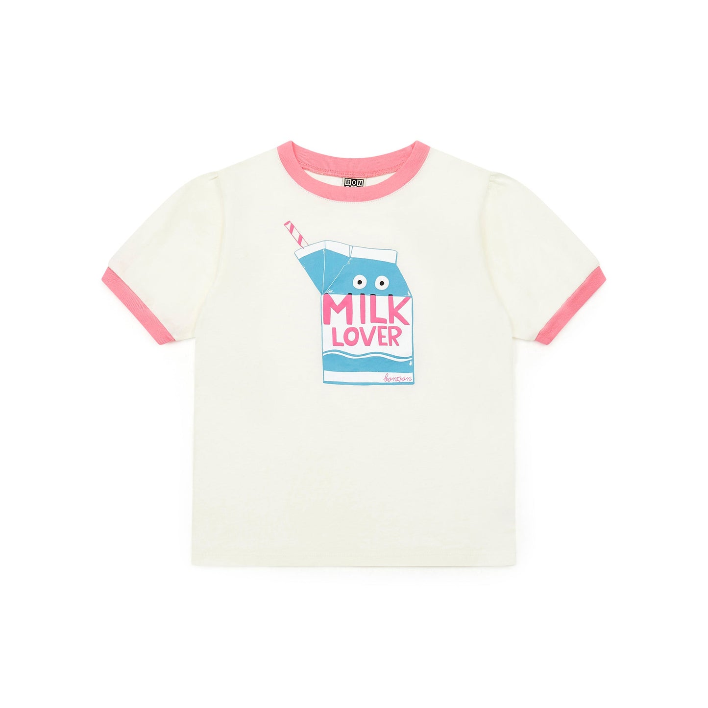 女童白色Logo棉T恤