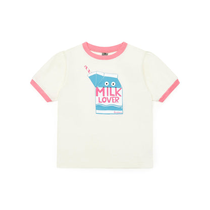 女童白色Logo棉T恤