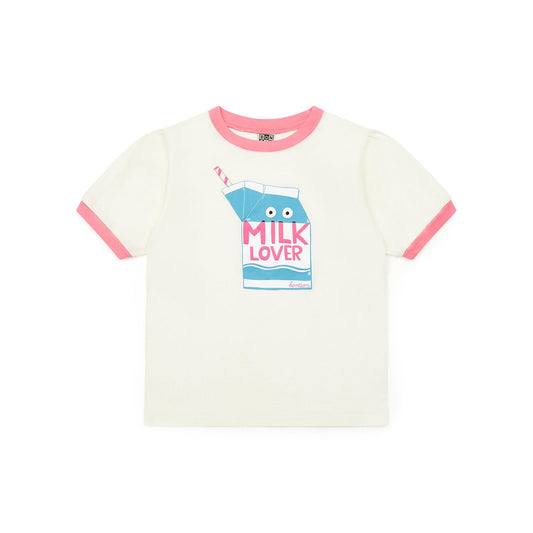 女童白色Logo棉T恤