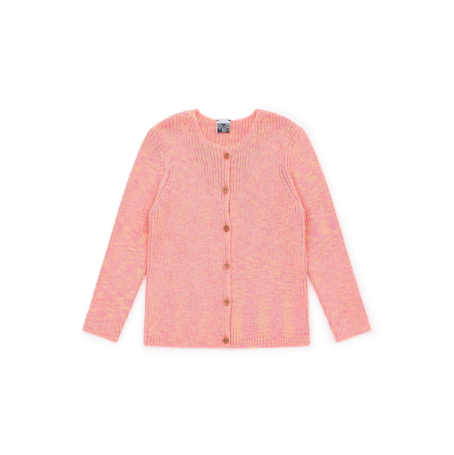 女童粉色棉开衫