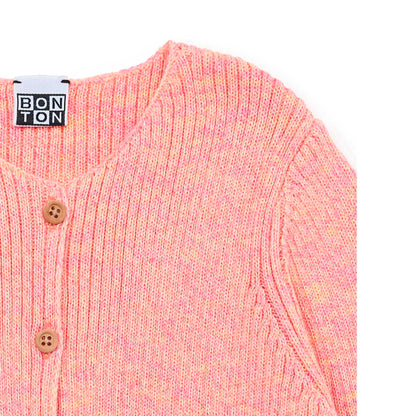 女童粉色棉开衫