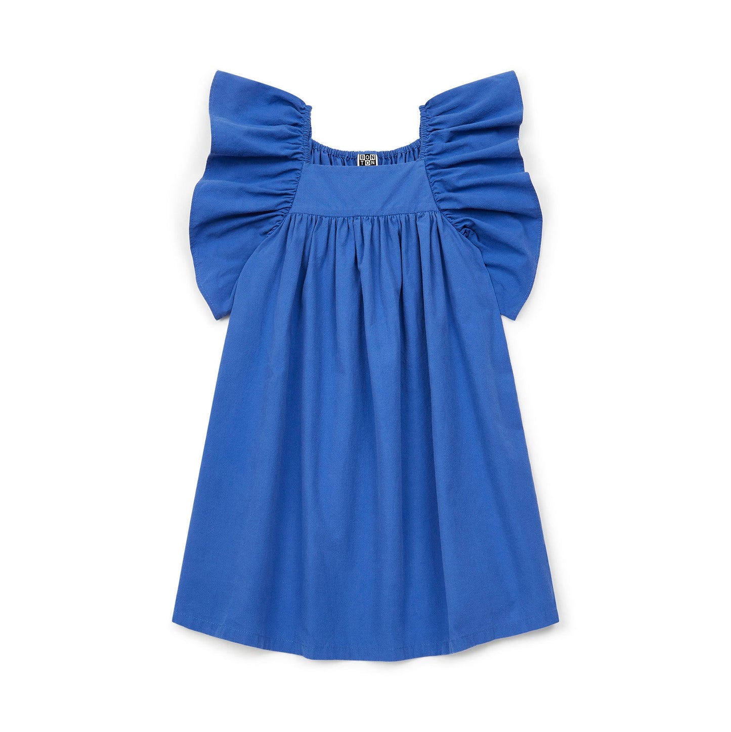 女童蓝色棉连衣裙