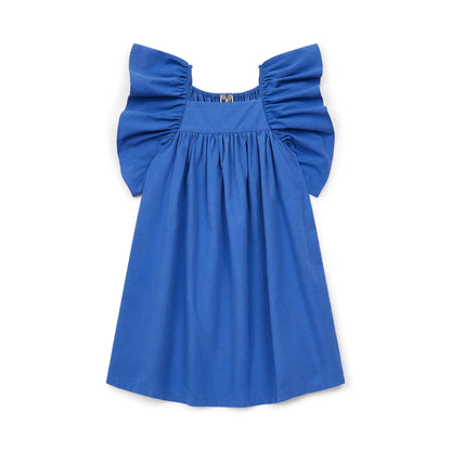 女童蓝色棉连衣裙