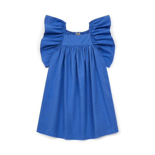 女童蓝色棉连衣裙