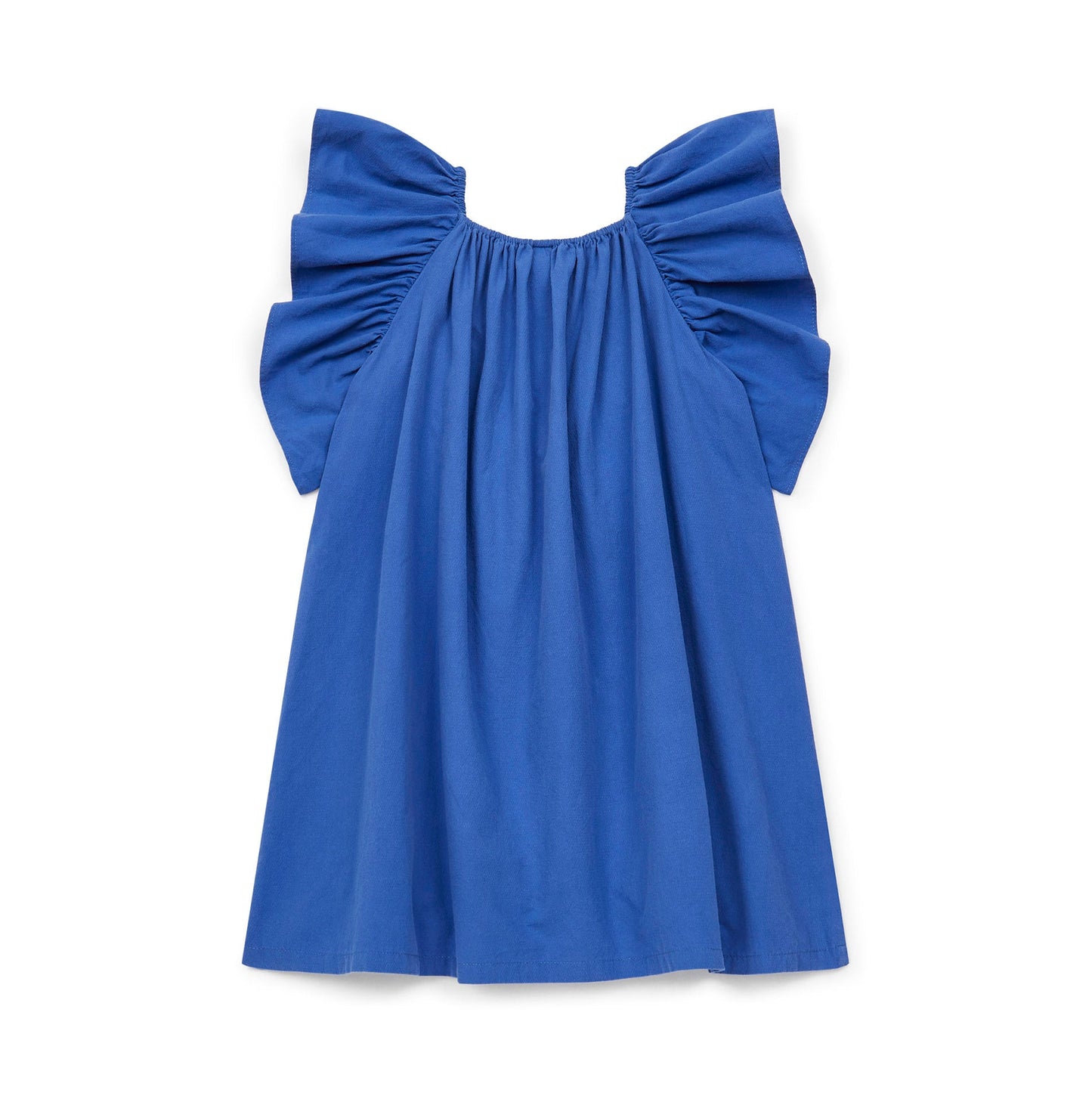 女童蓝色棉连衣裙