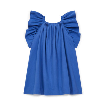 女童蓝色棉连衣裙