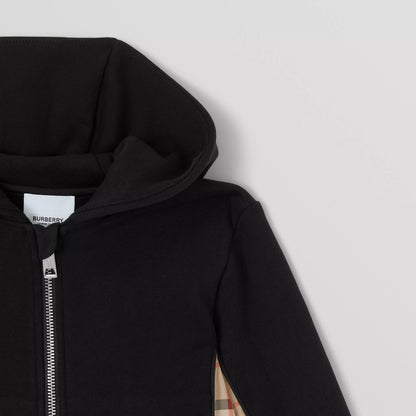 儿童黑色棉拉链上衣