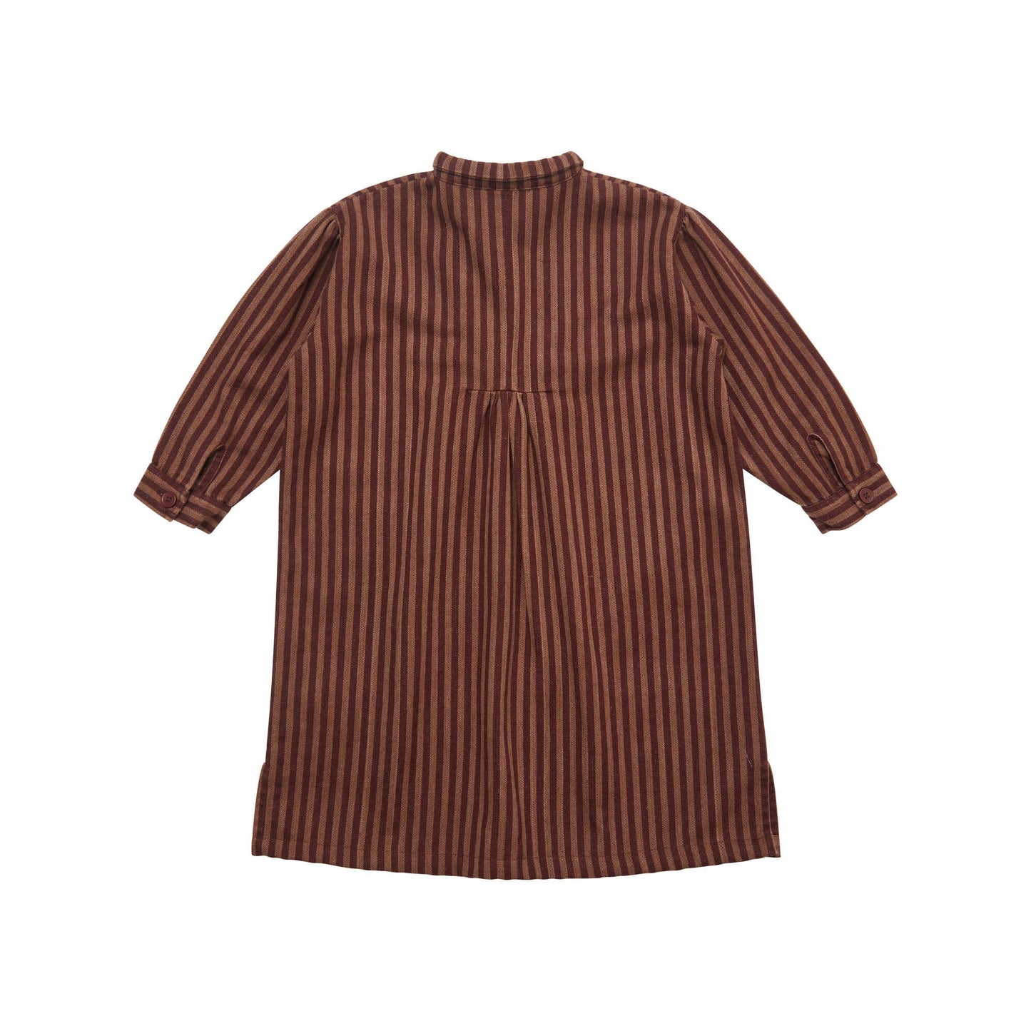 女童紫红色条纹棉连衣裙