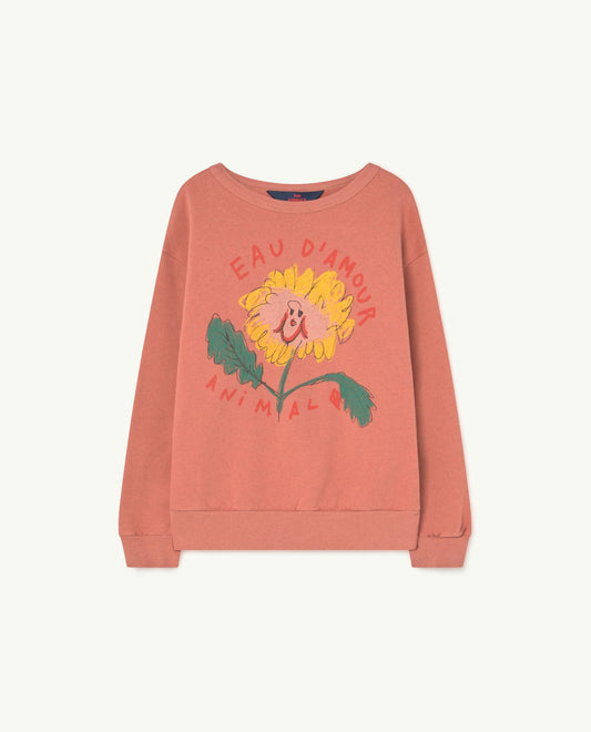 女童玫瑰粉花朵印花运动衫