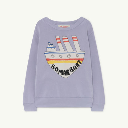 儿童紫色印花棉卫衣