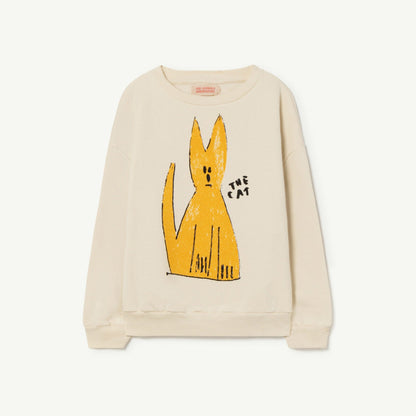 儿童白色猫咪棉卫衣