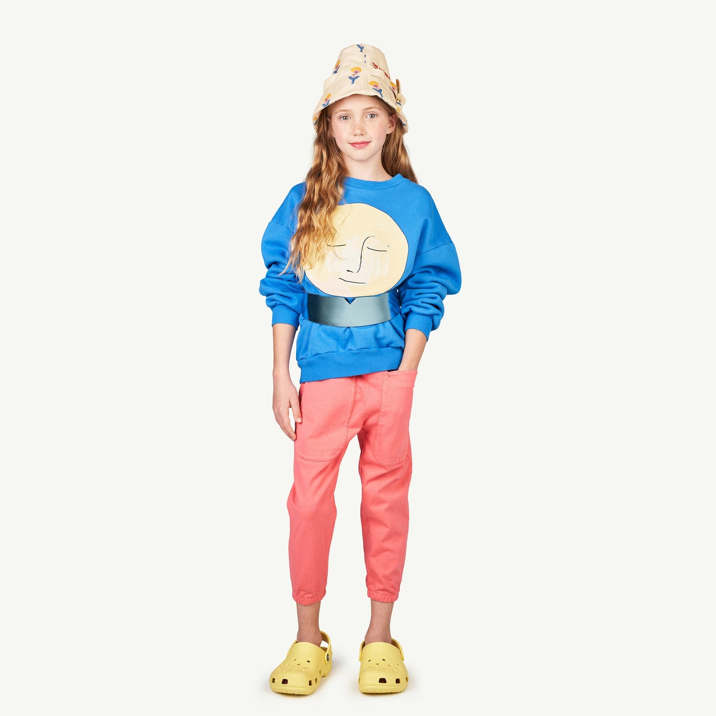 儿童粉色Logo棉长裤