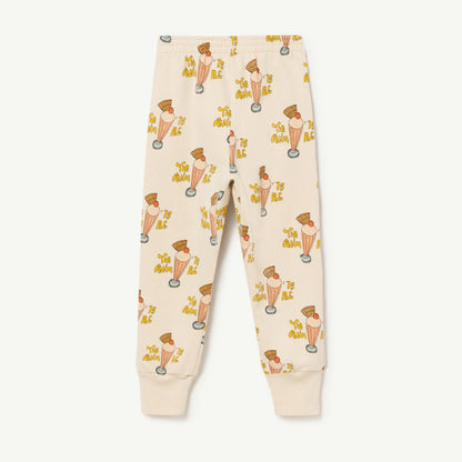 儿童白色印花长裤