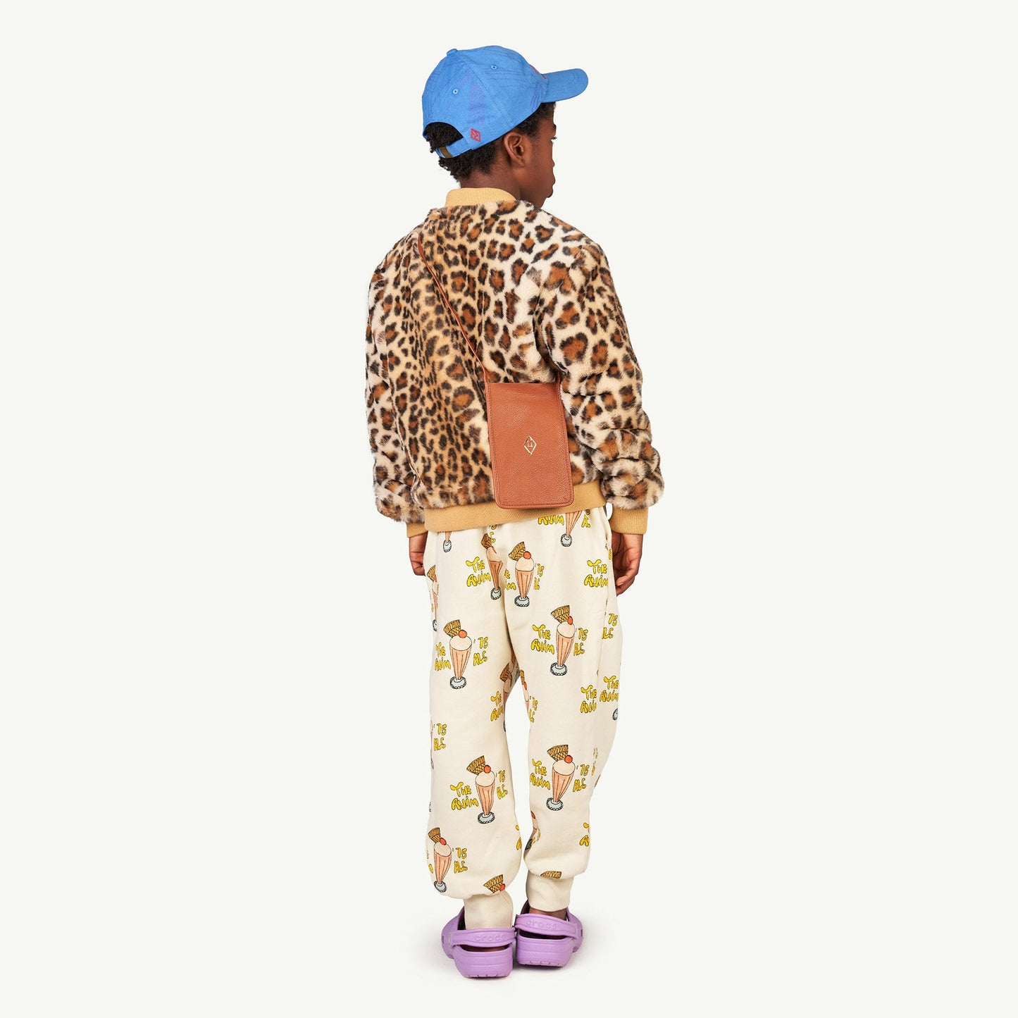 儿童白色印花长裤