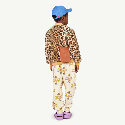 儿童白色印花长裤