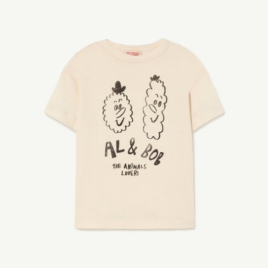 儿童白色印花棉T恤