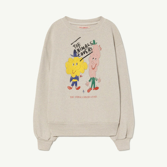 儿童浅灰色印花棉卫衣