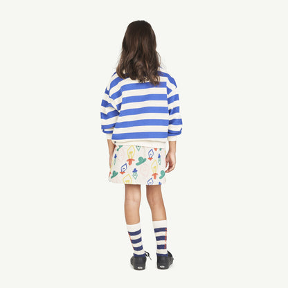 女童浅灰色印花棉短裙