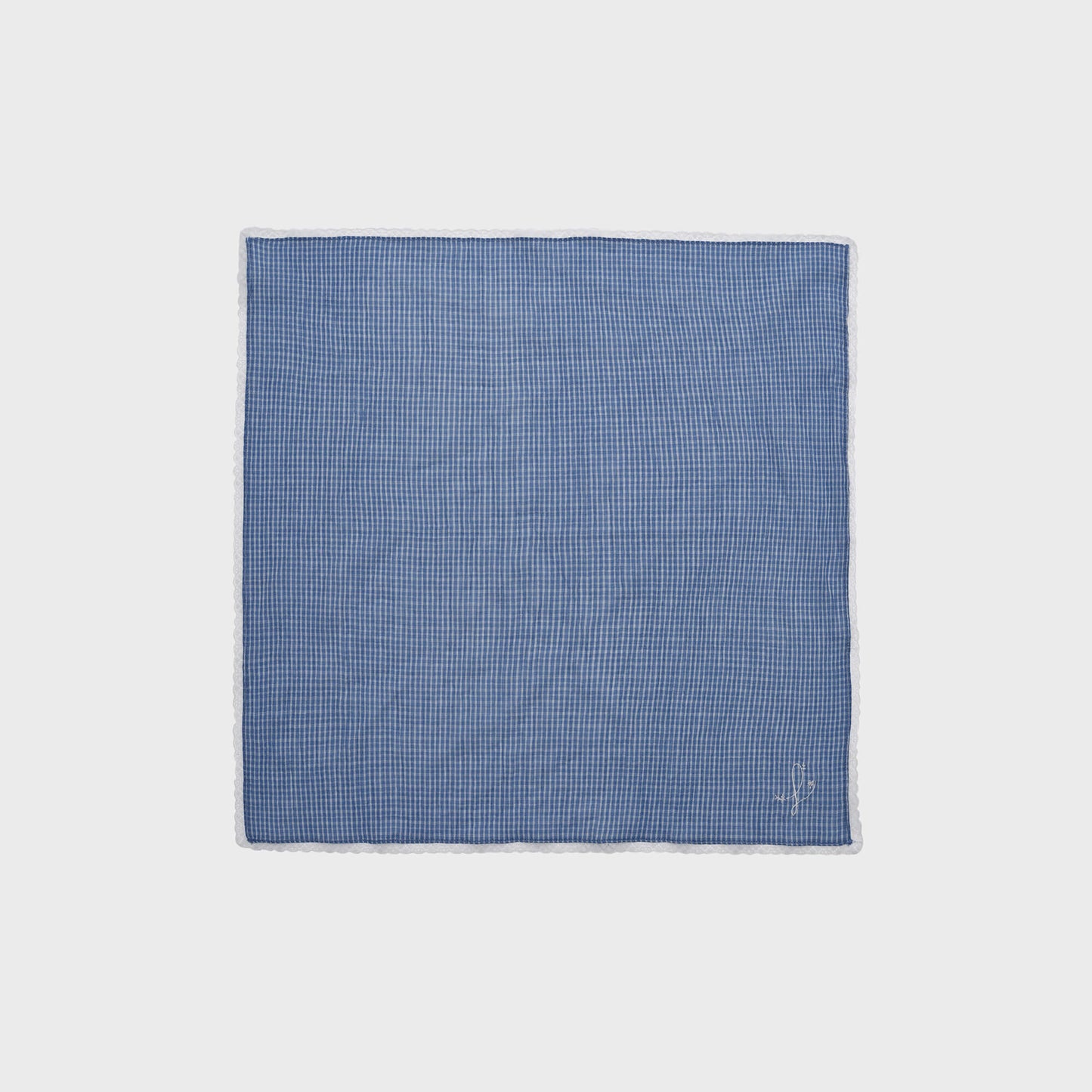 女童蓝色格子围巾