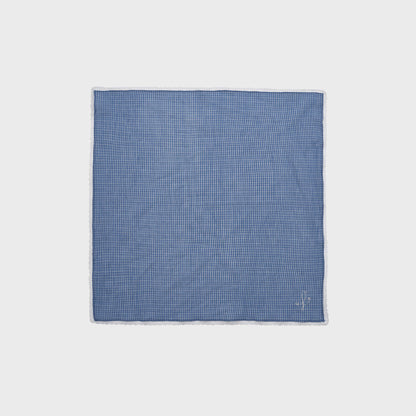 女童蓝色格子围巾