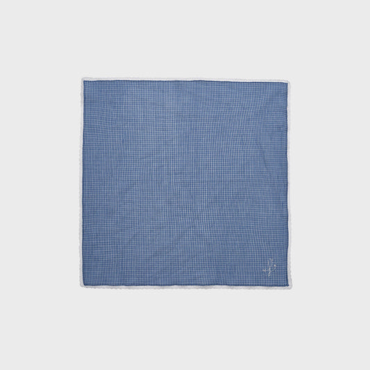 女童蓝色格子围巾