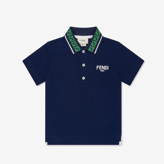男童藏青色棉Polo衫