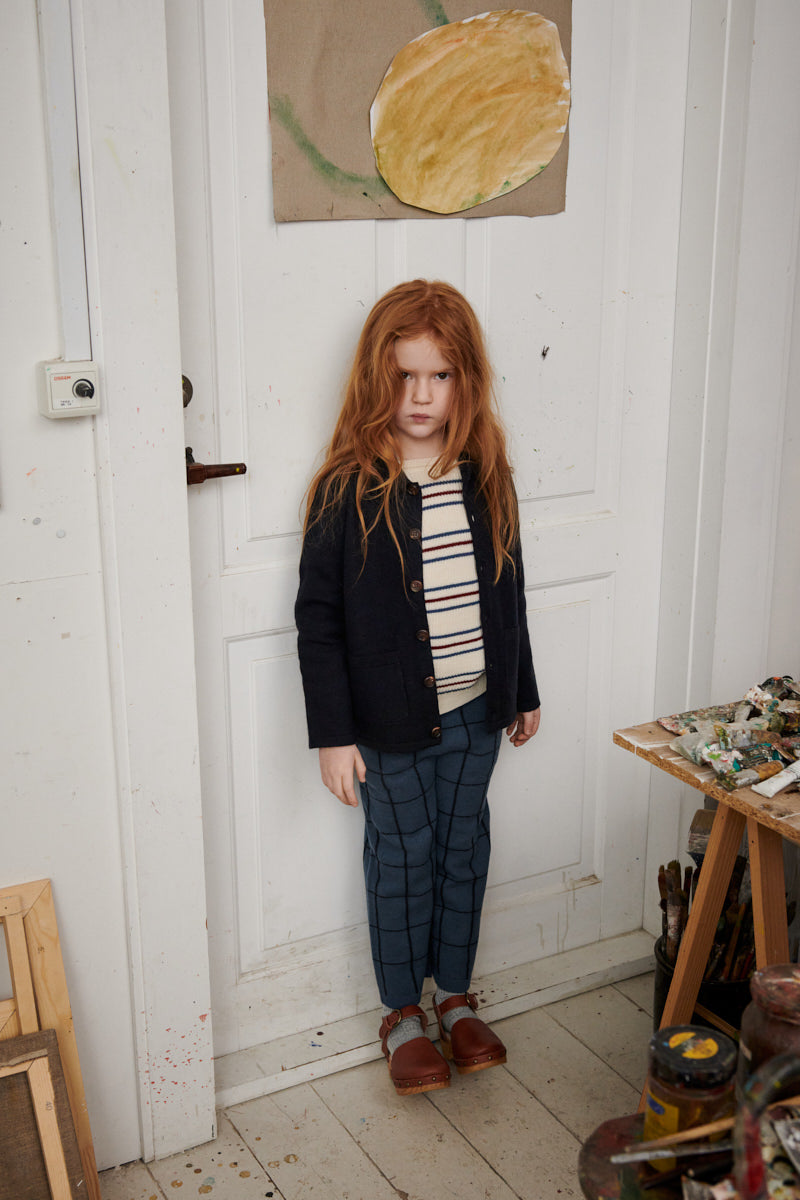 儿童深蓝色羊毛开衫