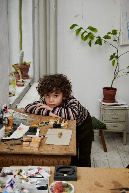 儿童深绿色羊毛背心