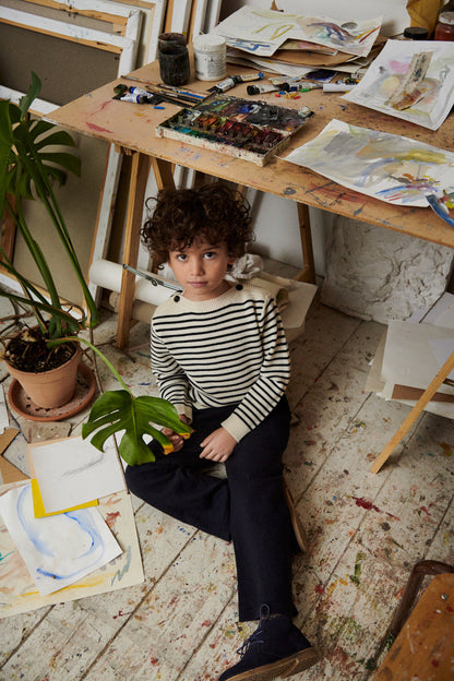 儿童深绿色羊毛背心