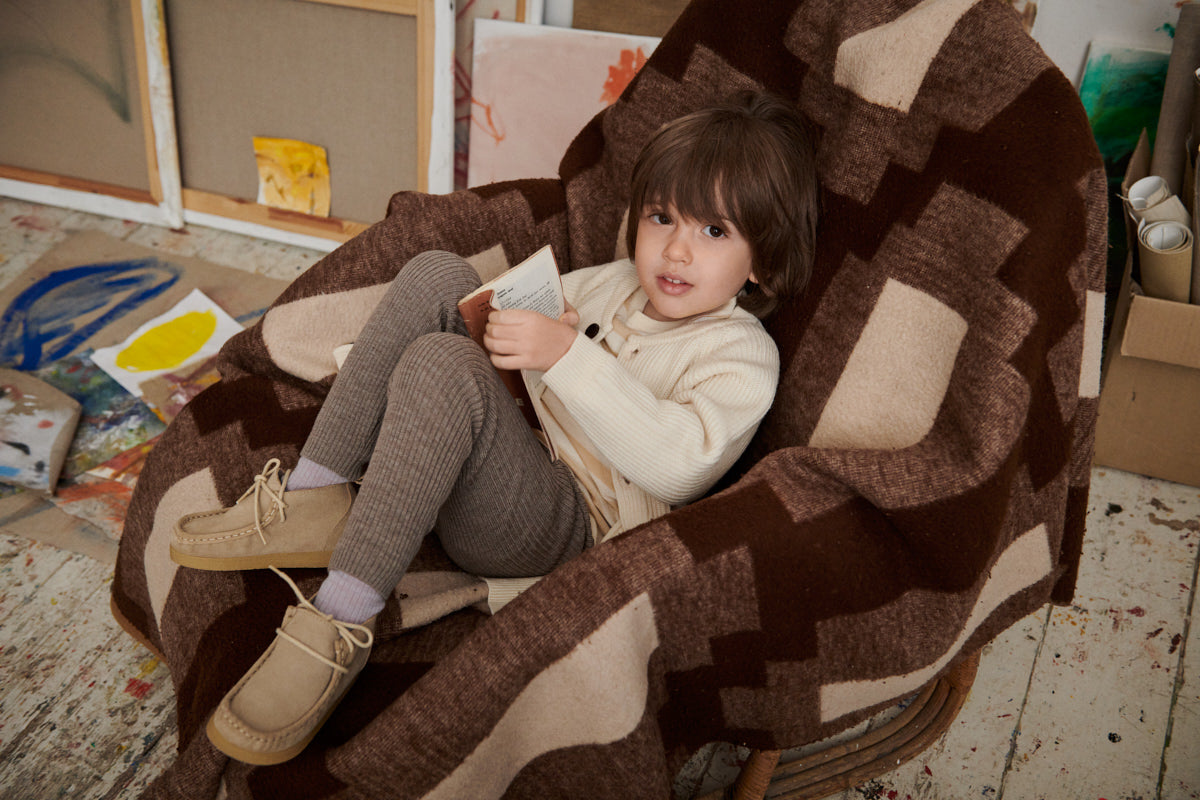 儿童深绿色羊毛背心