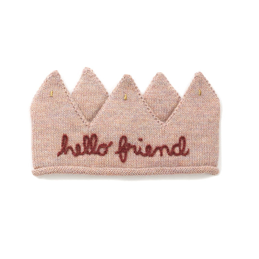 女童粉色刺绣羊驼毛王冠