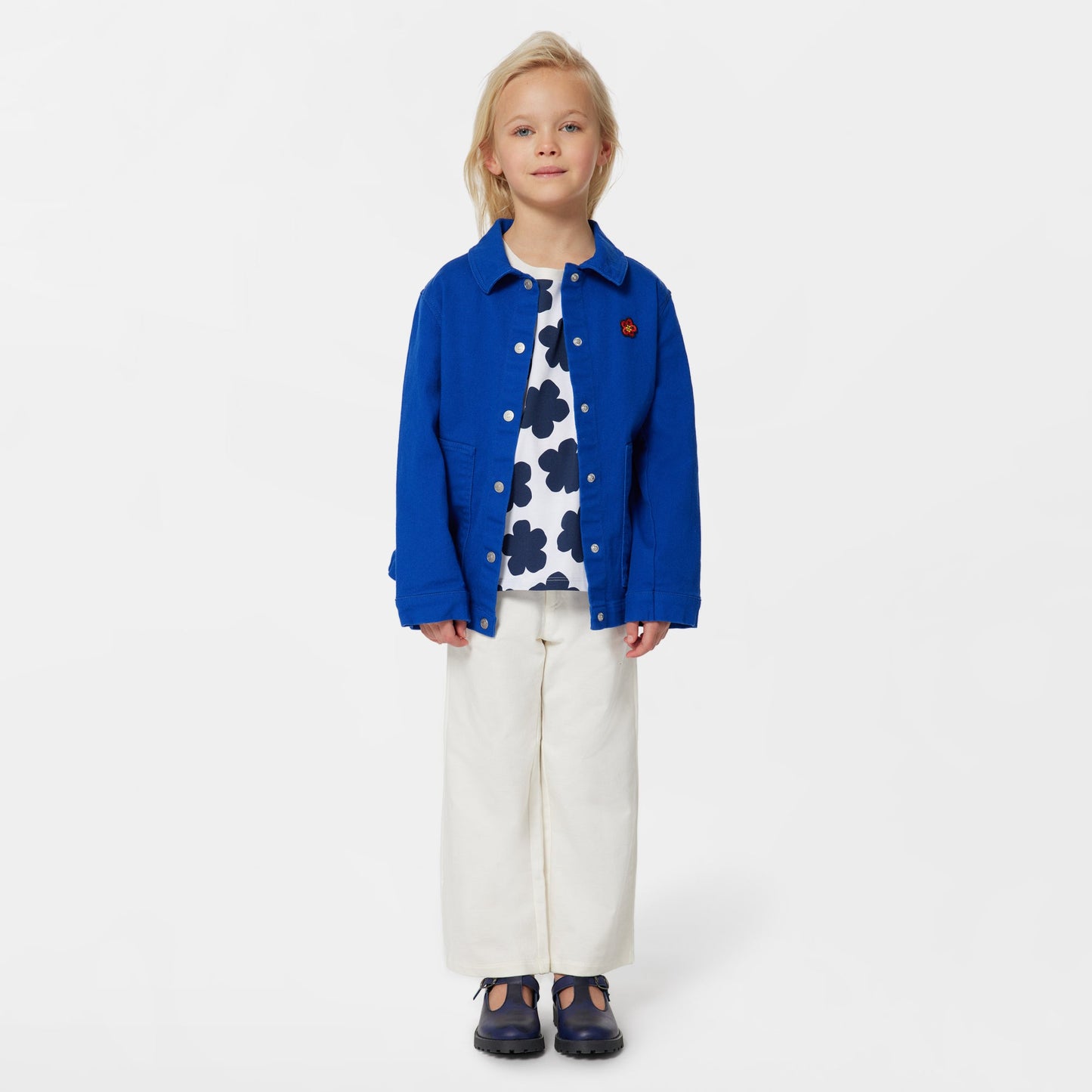 女童白色花朵棉T恤