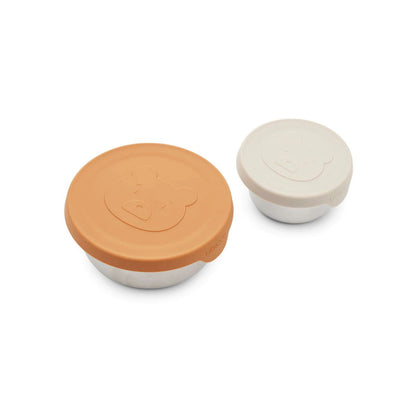 儿童焦糖色&米色餐盒(2件)