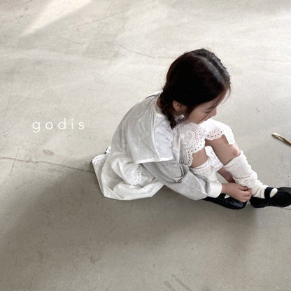 女童白色刺绣棉连衣裙