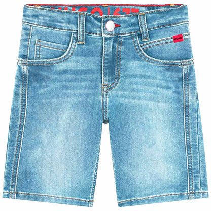 男童蓝色牛仔短裤