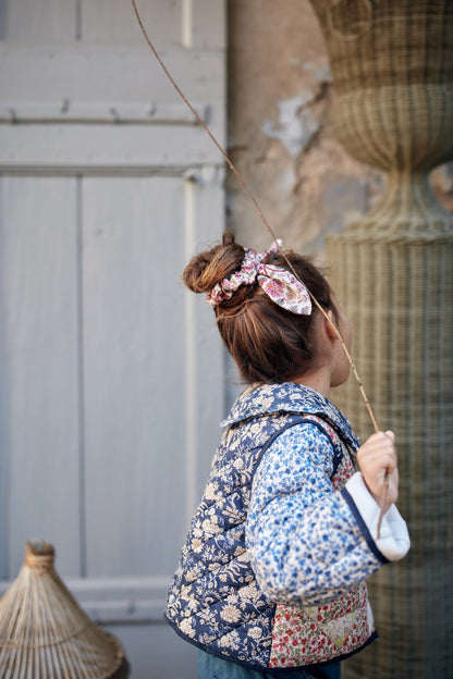 女童奶油白碎花发圈