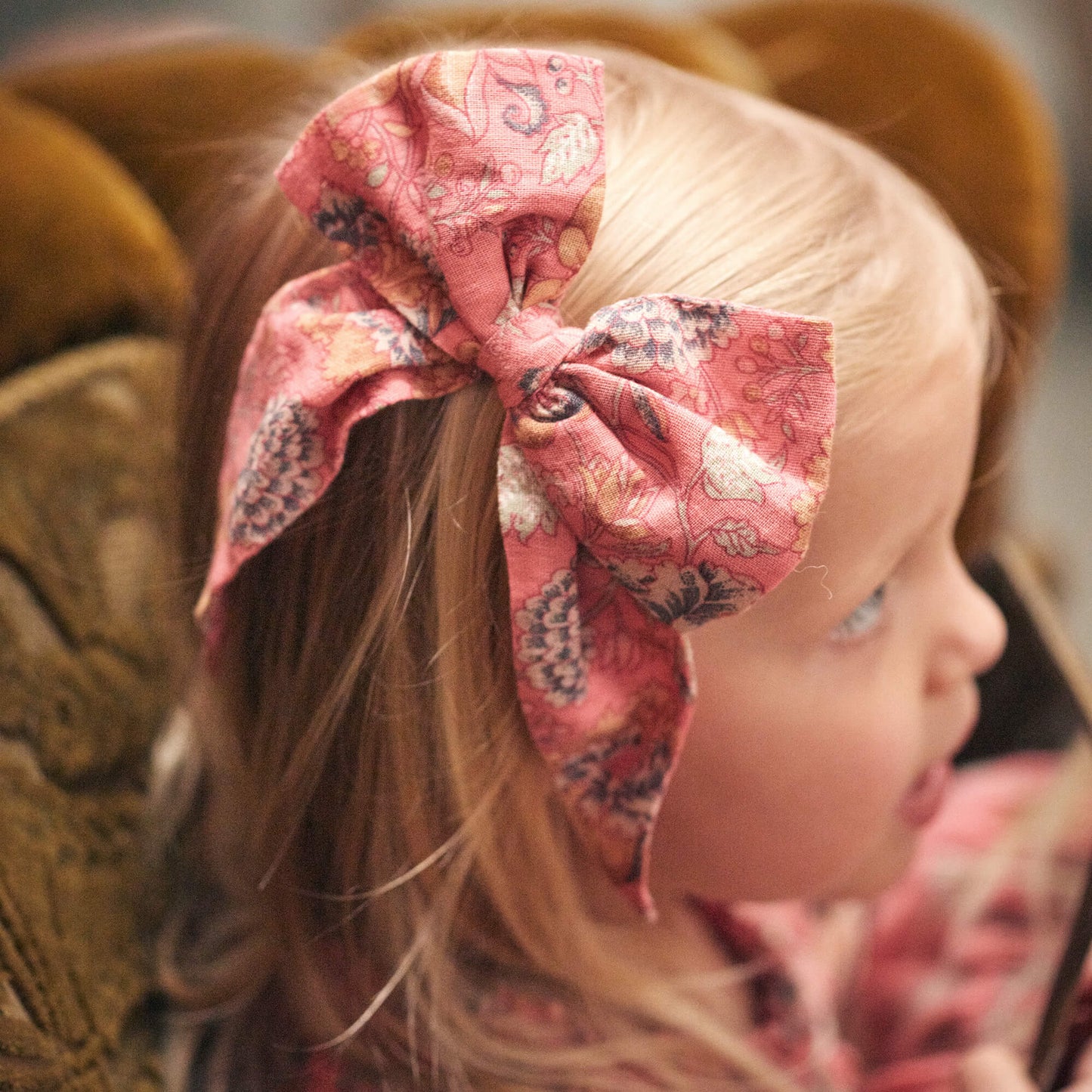 女童粉色碎花发夹