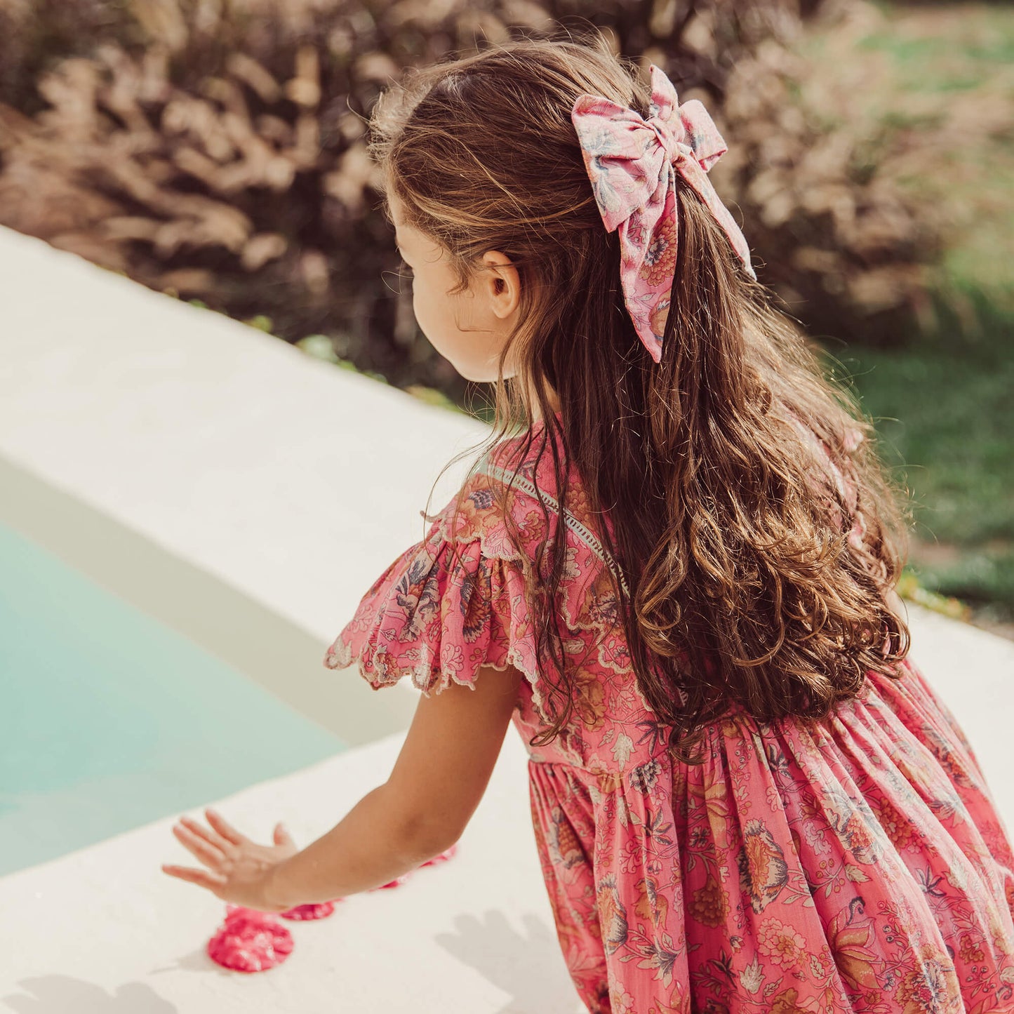 女童粉色碎花发夹