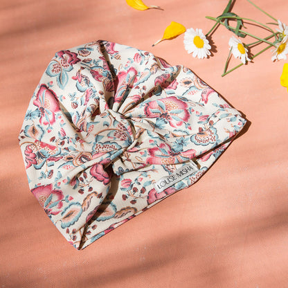 女童白色花朵印花泳帽