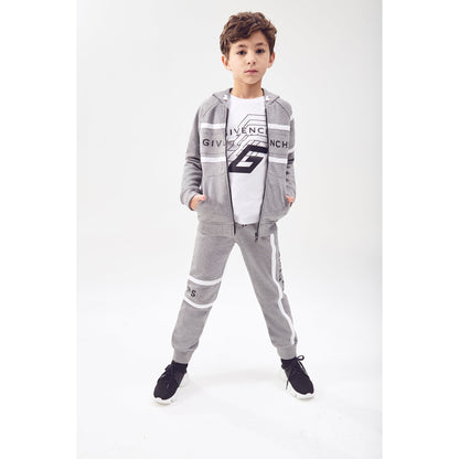 Boys White Logo Cotton T-Shirt