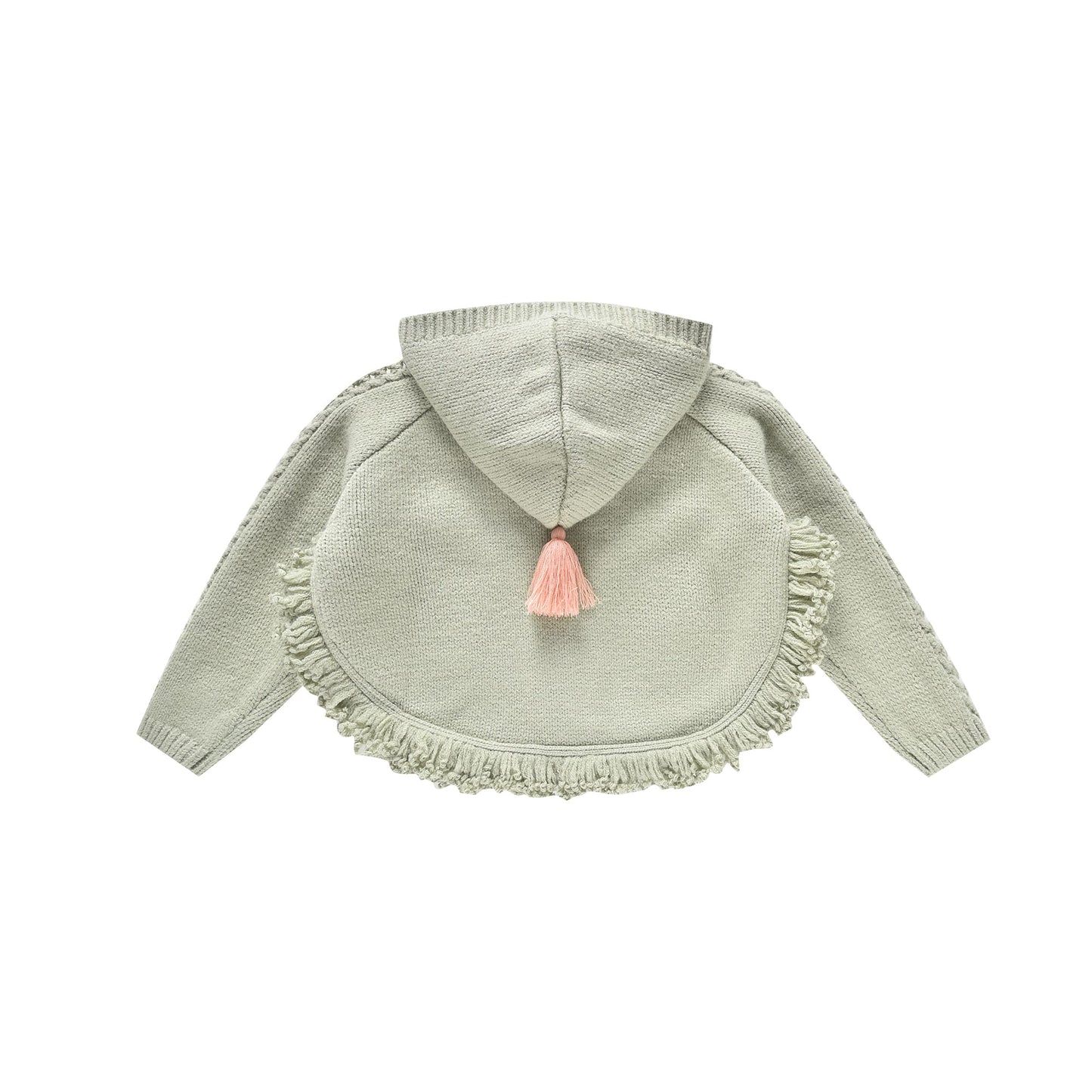 女童浅绿色羊毛针织斗篷