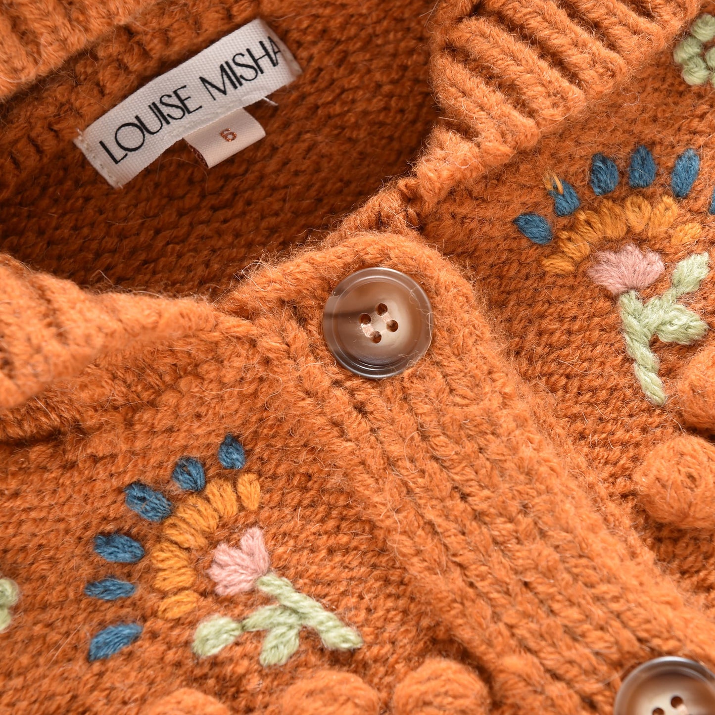 女童焦糖色羊毛针织斗篷